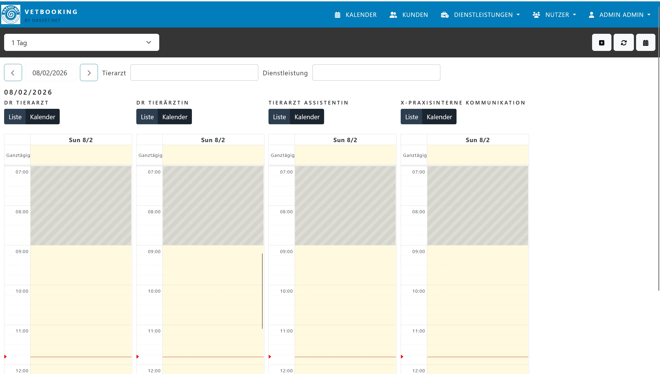 VetBooking Kalenderansicht